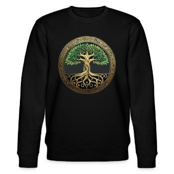 Arbre de Vie Viking Midgard Thor Valhalla - Sweat bio CHANGER Stanley/Stella Unisexe - noir - Devant - Nik (191cm) & Marisol (170cm)