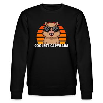 Capybara le plus cool - Coucher de soleil vintage - Sweat bio CHANGER Stanley/Stella Unisexe - noir - Devant - Nik (191cm) & Marisol (170cm)