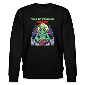 Cthulhu Horror Monster No Lives Matter T-Shirt - Stanley/Stella Unisex Bio-Sweatshirt CHANGER  - Schwarz - Vorne - Nik (191cm) & Marisol (170cm)