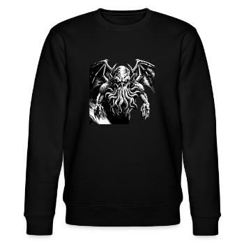 Cthulhu No Lives Matter Horror Monster T-Shirt - Stanley/Stella Unisex Bio-Sweatshirt CHANGER  - Schwarz - Vorne - Nik (191cm) & Marisol (170cm)