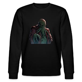 Cthulhu Lord and Savior Monster Horror T-Shirt - Stanley/Stella Unisex Bio-Sweatshirt CHANGER  - Schwarz - Vorne - Nik (191cm) & Marisol (170cm)