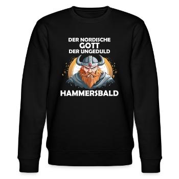 Wikinger Hammersbald Nordische Mythologie Ungeduld - Stanley/Stella Unisex Bio-Sweatshirt CHANGER  - Schwarz - Vorne - Nik (191cm) & Marisol (170cm)