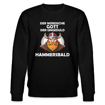Wikinger Hammersbald Nordische Mythologie Ungeduld - Stanley/Stella Unisex Bio-Sweatshirt CHANGER  - Schwarz - Vorne - Nik (191cm) & Marisol (170cm)
