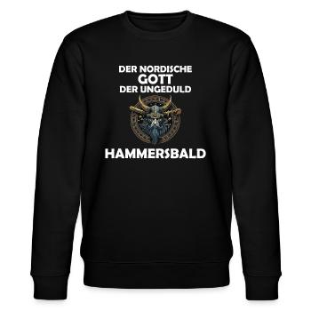Wikinger Hammersbald Nordische Mythologie Ungeduld - Stanley/Stella Unisex Bio-Sweatshirt CHANGER  - Schwarz - Vorne - Nik (191cm) & Marisol (170cm)