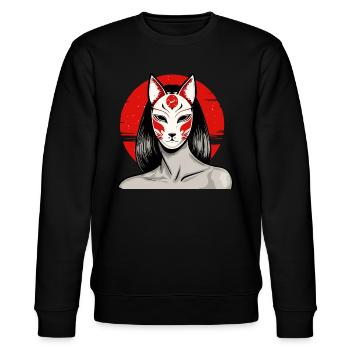 Manga Kitsune Renard Anime Kumiho Masque Manga Otaku - Sweat bio CHANGER Stanley/Stella Unisexe - noir - Devant - Nik (191cm) & Marisol (170cm)