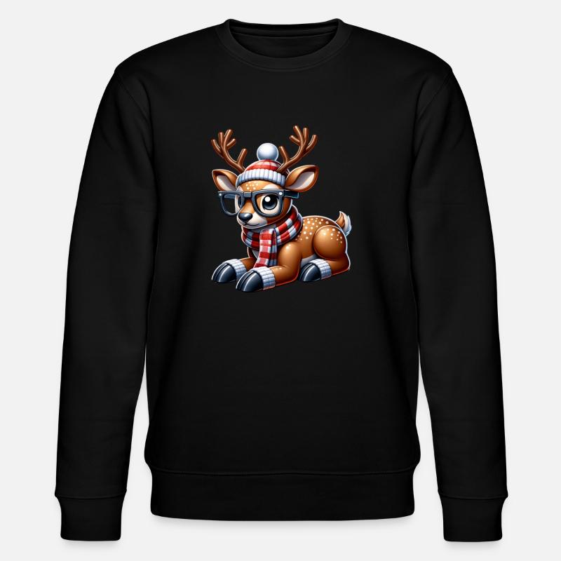 Reindeer Christmas - Stanley/Stella CHANGER Unisex Organic Sweatshirt - black