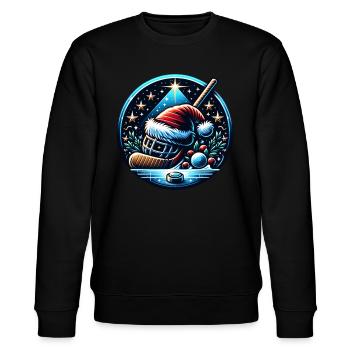EishockeySpieler Winter - Stanley/Stella Unisex Bio-Sweatshirt CHANGER  - Schwarz - Vorne - Nik (191cm) & Marisol (170cm)
