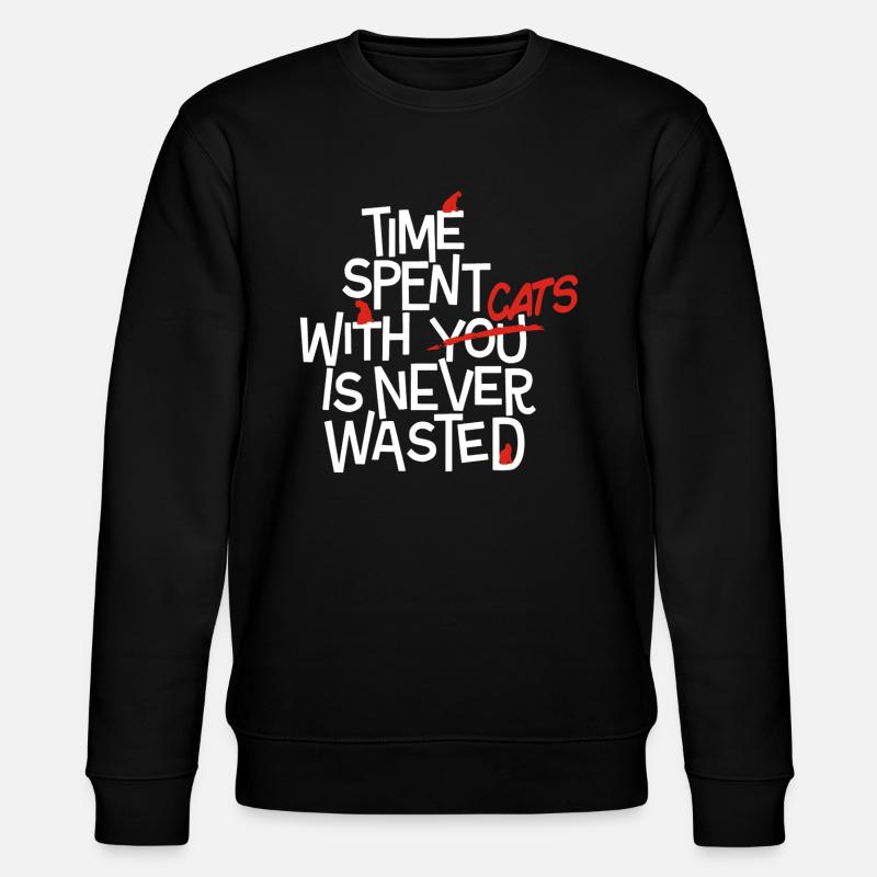 Time Spent With Cat - Stanley/Stella CHANGER Unisex Organic Sweatshirt - black