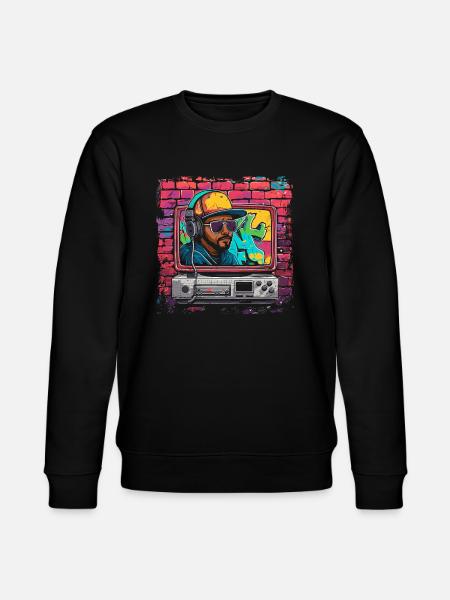 Retro style - Stanley/Stella CHANGER Unisex Organic Sweatshirt - black