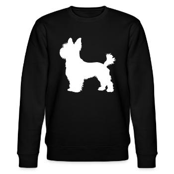 yorkshire hund terrier weiss - Stanley/Stella Unisex Bio-Sweatshirt CHANGER  - Schwarz - Vorne - Nik (191cm) & Marisol (170cm)