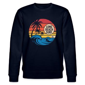 Long Beach Kalifornien - surfing sunset - Stanley/Stella Unisex Bio-Sweatshirt CHANGER  - Navy - Vorne - Nik (191cm) & Marisol (170cm)