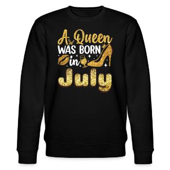 A Queen was born in July Birthday in July - Stanley/Stella Unisex Bio-Sweatshirt CHANGER  - Schwarz - Vorne - Nik (191cm) & Marisol (170cm)
