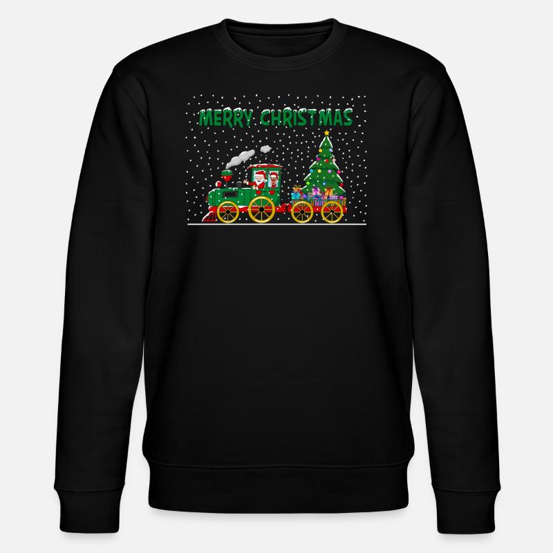 Merry Christmas Christmas Train - Stanley/Stella CHANGER Unisex Organic Sweatshirt - black