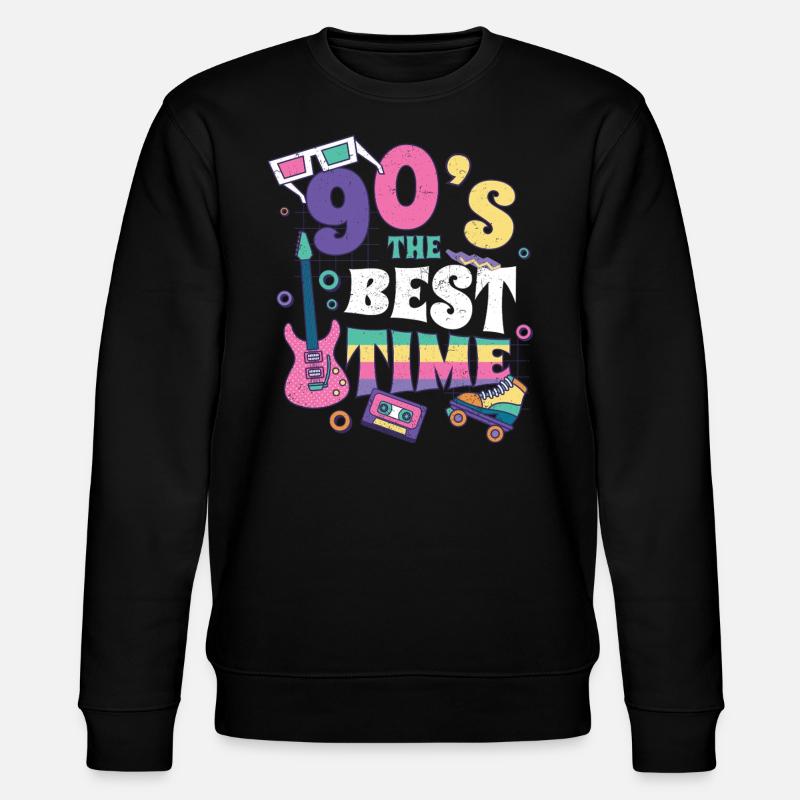 90er Jahre - Stanley/Stella Unisex Bio-Sweatshirt CHANGER  - Schwarz