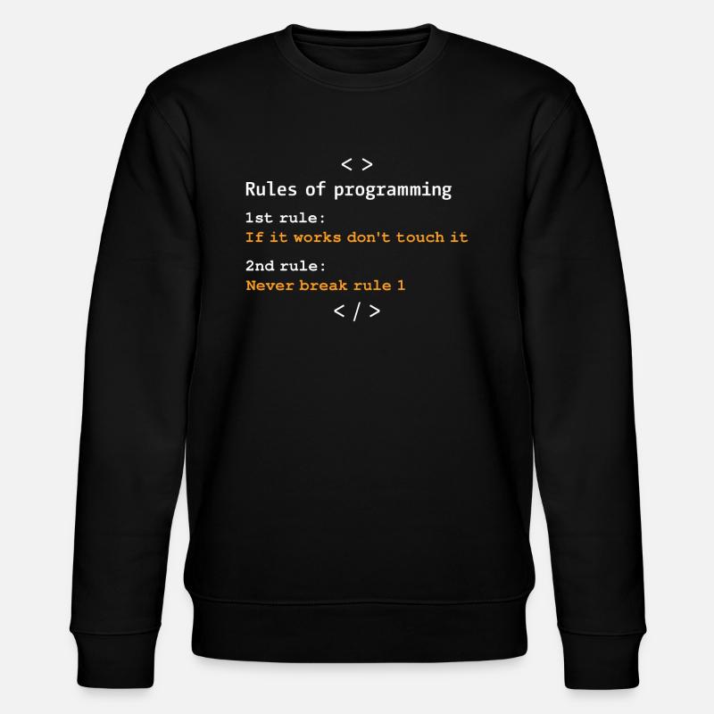 Rules of programming - Stanley/Stella CHANGER Unisex Organic Sweatshirt - black