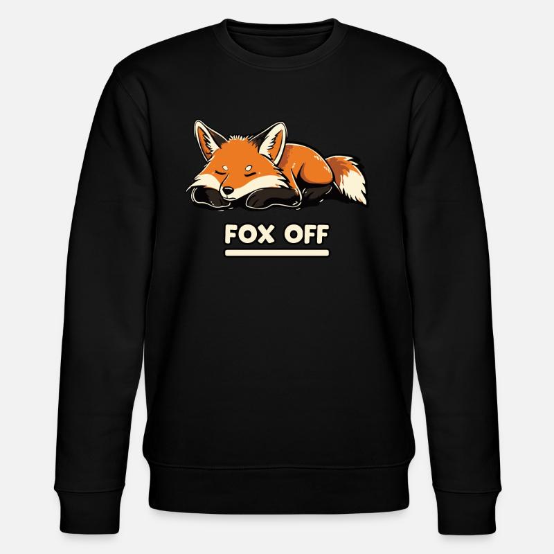 Fox Off - Sleepy Fox - Stanley/Stella CHANGER Unisex Organic Sweatshirt - black