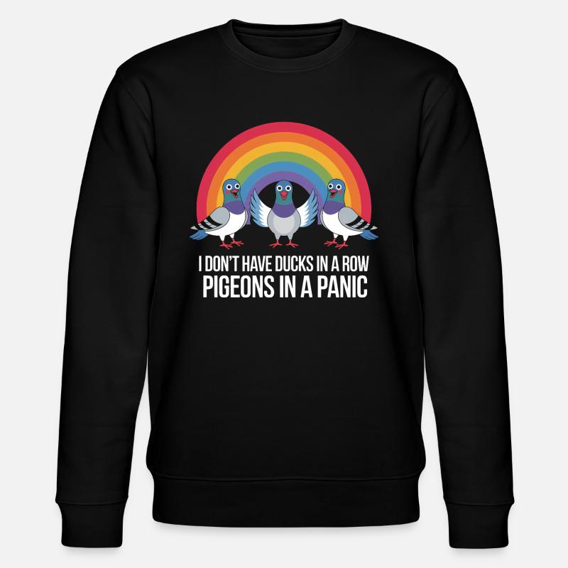 Pigeon Panic Humor - Stanley/Stella Unisex Bio-Sweatshirt CHANGER - Schwarz