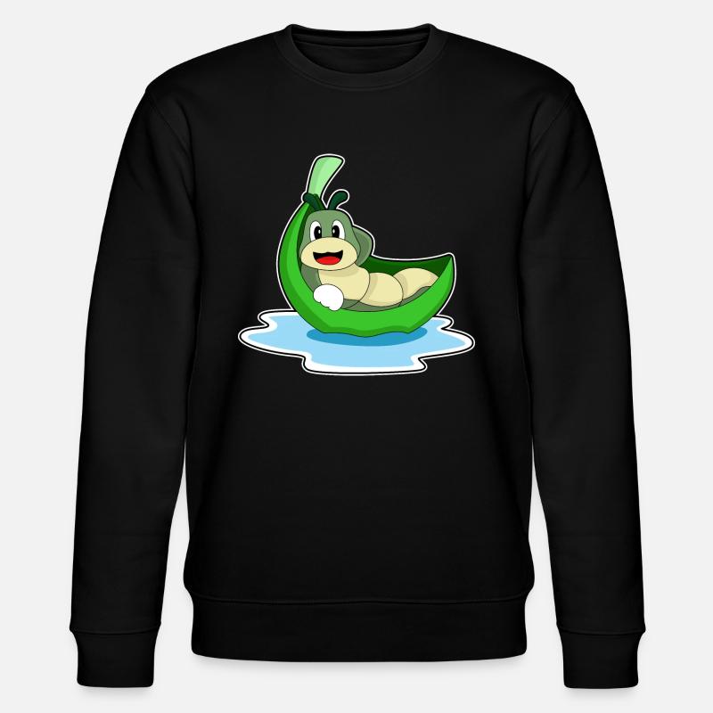 Caterpillar Leaf Boat - Stanley/Stella CHANGER Unisex Organic Sweatshirt - black