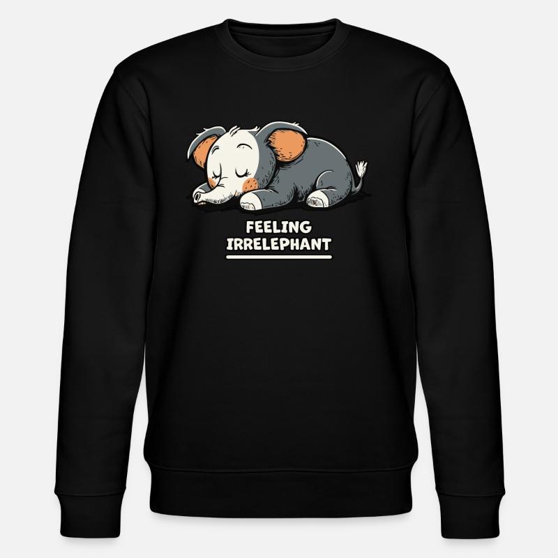 Feeling Irrelephant - Sleepy Elephant - Stanley/Stella CHANGER Unisex Organic Sweatshirt - black