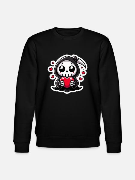 Cute Grim Reaper Love - Stanley/Stella CHANGER Unisex Organic Sweatshirt - black