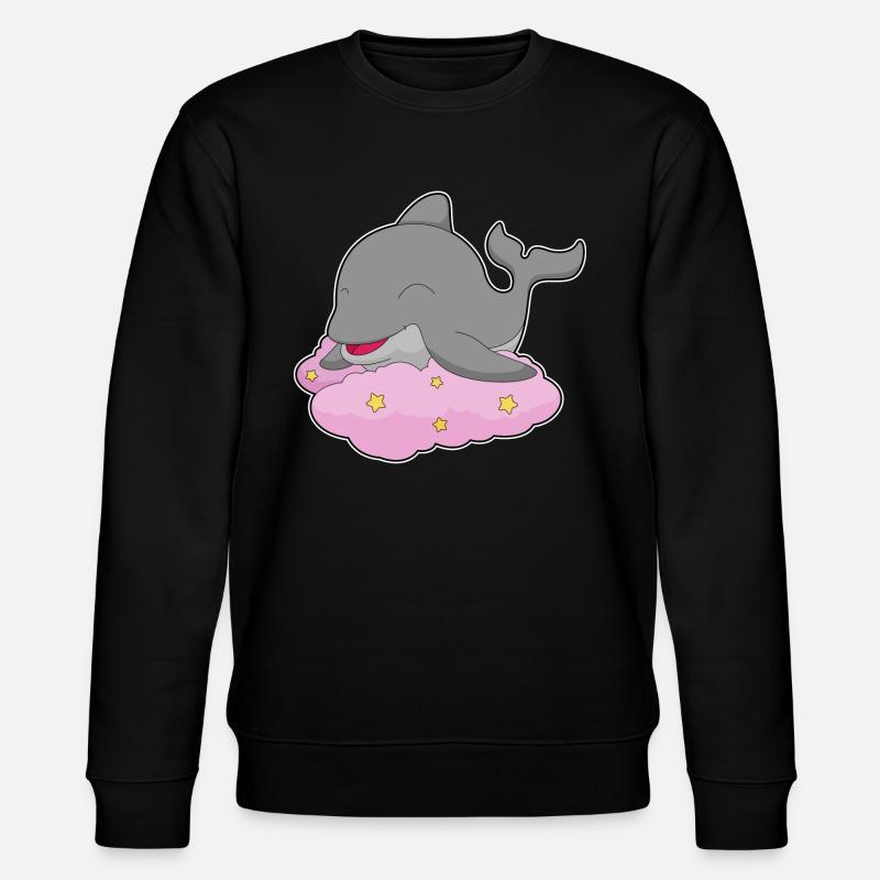 Dauphin Nuages Étoiles - Sweat bio CHANGER Stanley/Stella Unisexe - noir