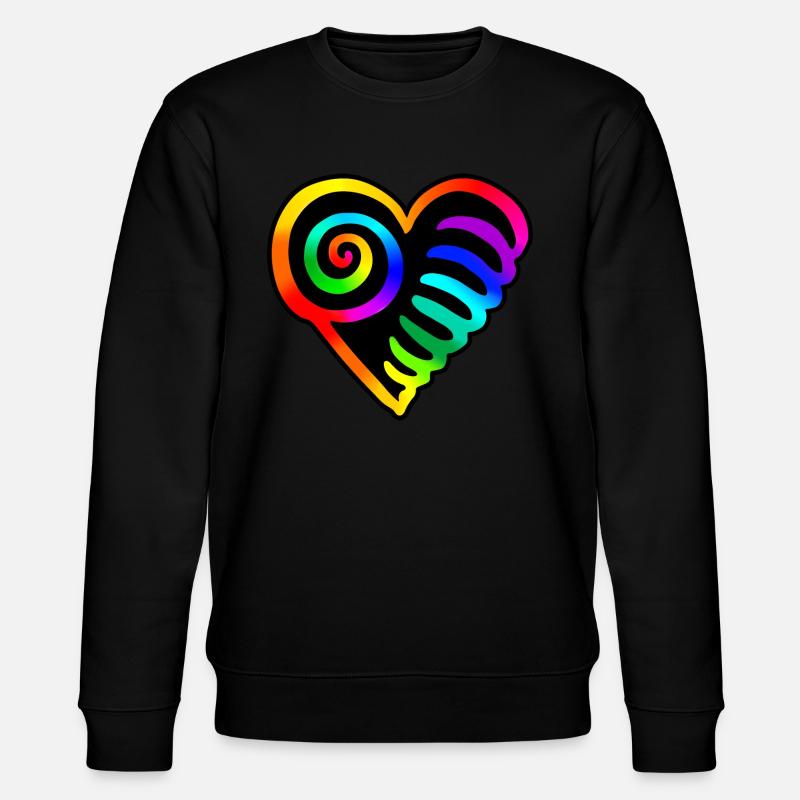 Herz Regenbogen - Stanley/Stella Unisex Bio-Sweatshirt CHANGER  - Schwarz