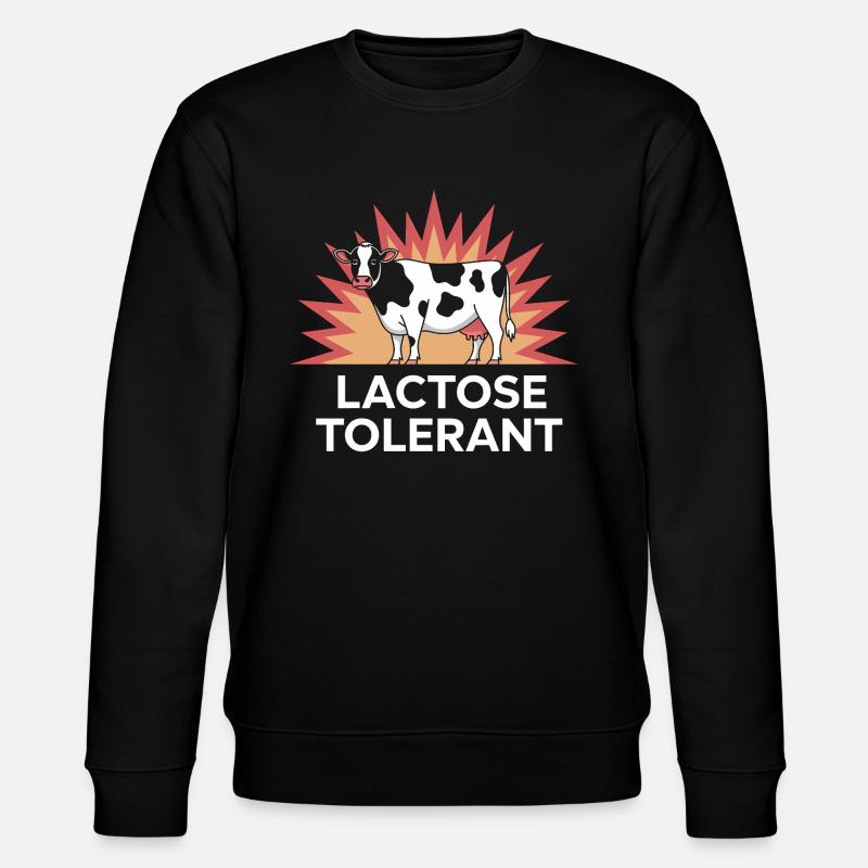 Lactose Tolerant Cow Fun - Stanley/Stella CHANGER Unisex Organic Sweatshirt - black