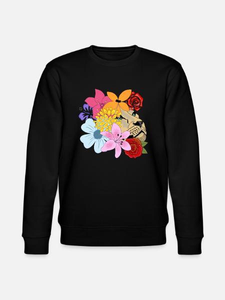 Lioness with flowers - Stanley/Stella CHANGER Unisex Organic Sweatshirt - black