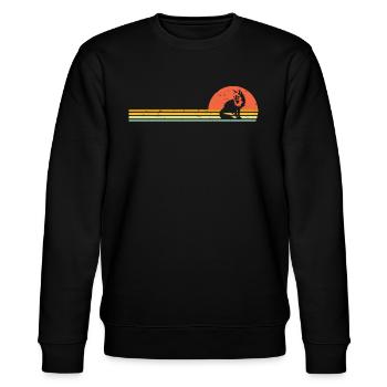 Fuchs Retro Füchse Vintage Fuchsliebhaber Rotfuchs - Stanley/Stella Unisex Bio-Sweatshirt CHANGER  - Schwarz - Vorne - Nik (191cm) & Marisol (170cm)