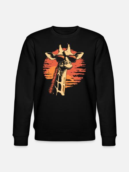 Giraffe with sunglasses - Stanley/Stella CHANGER Unisex Organic Sweatshirt - black