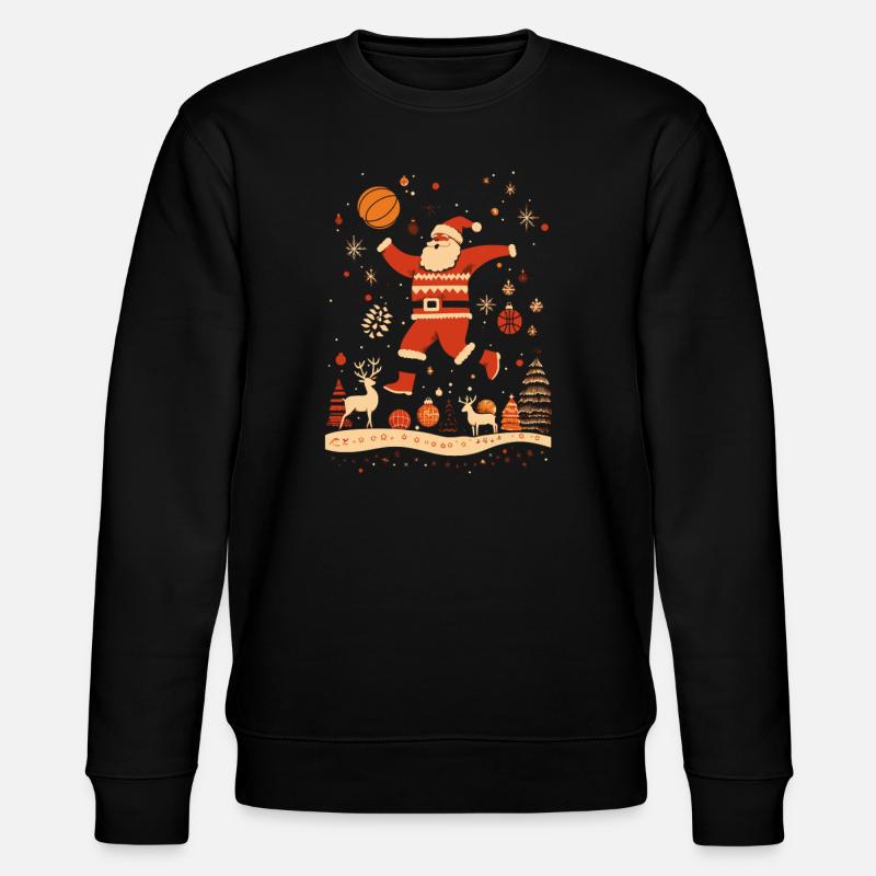Weihnachtsmann Basketball Weihnachten - Stanley/Stella Unisex Bio-Sweatshirt CHANGER - Schwarz