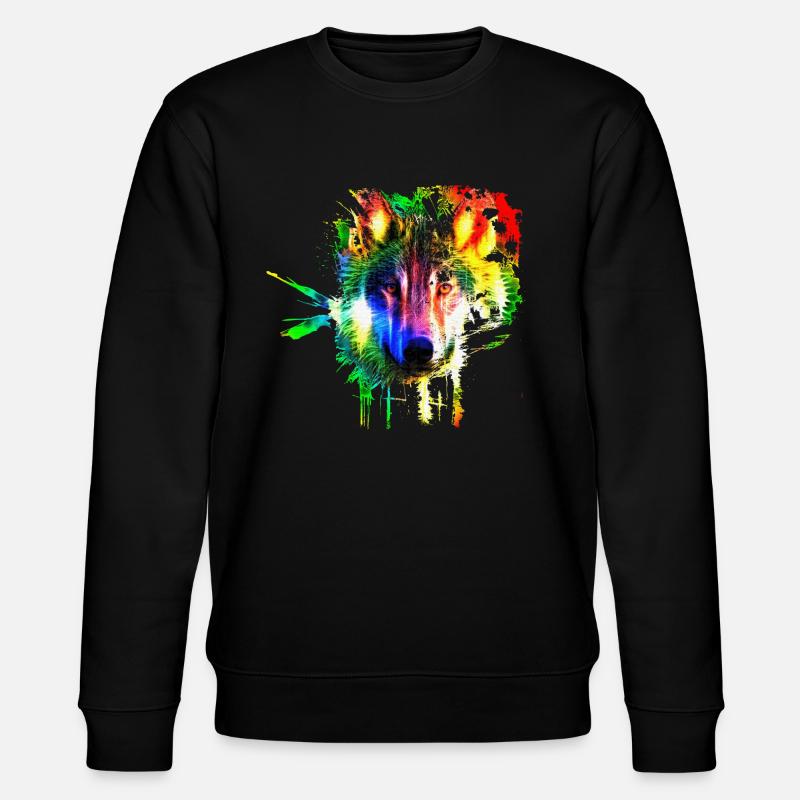 Wolf Splash Modern - Stanley/Stella Unisex Bio-Sweatshirt CHANGER  - Schwarz