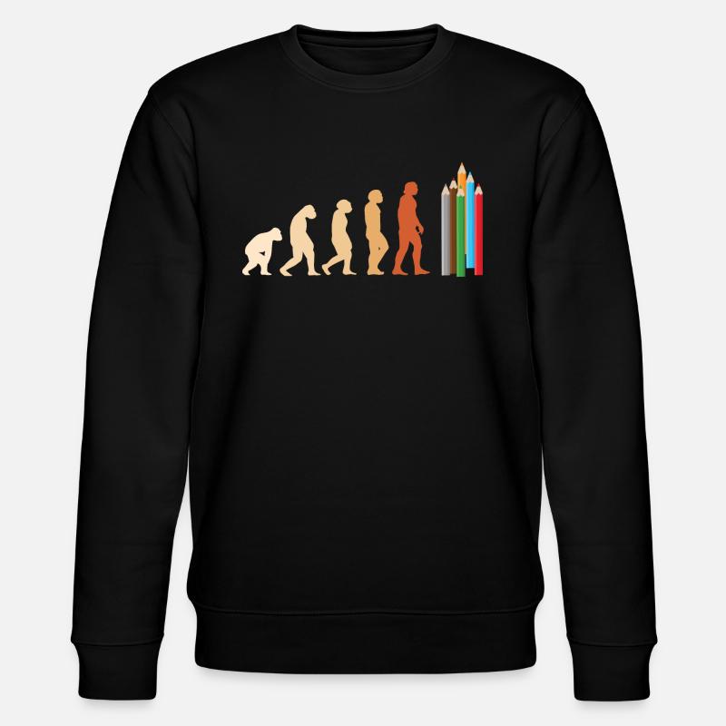 Drawer Evolution Drawing - Stanley/Stella Unisex Bio-Sweatshirt CHANGER  - Schwarz