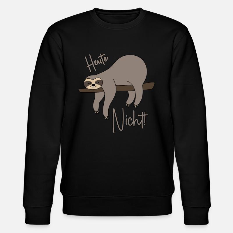 Heute nicht - Faultier - Stanley/Stella Unisex Bio-Sweatshirt CHANGER  - Schwarz