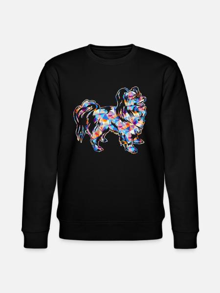 Papillon Dog Geometric - Stanley/Stella CHANGER Unisex Organic Sweatshirt - black