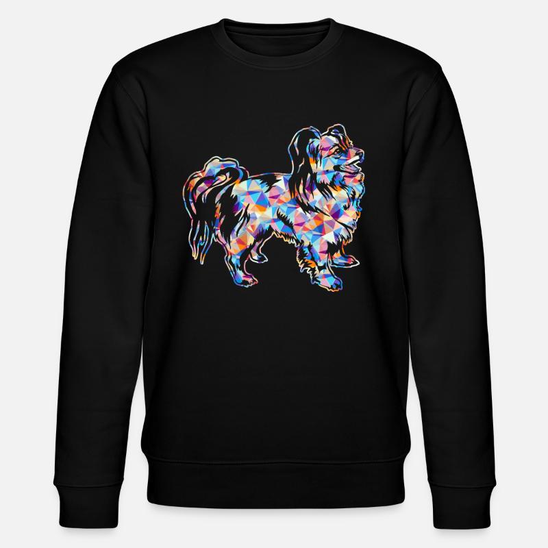 Papillon Dog Geometric - Stanley/Stella CHANGER Unisex Organic Sweatshirt - black
