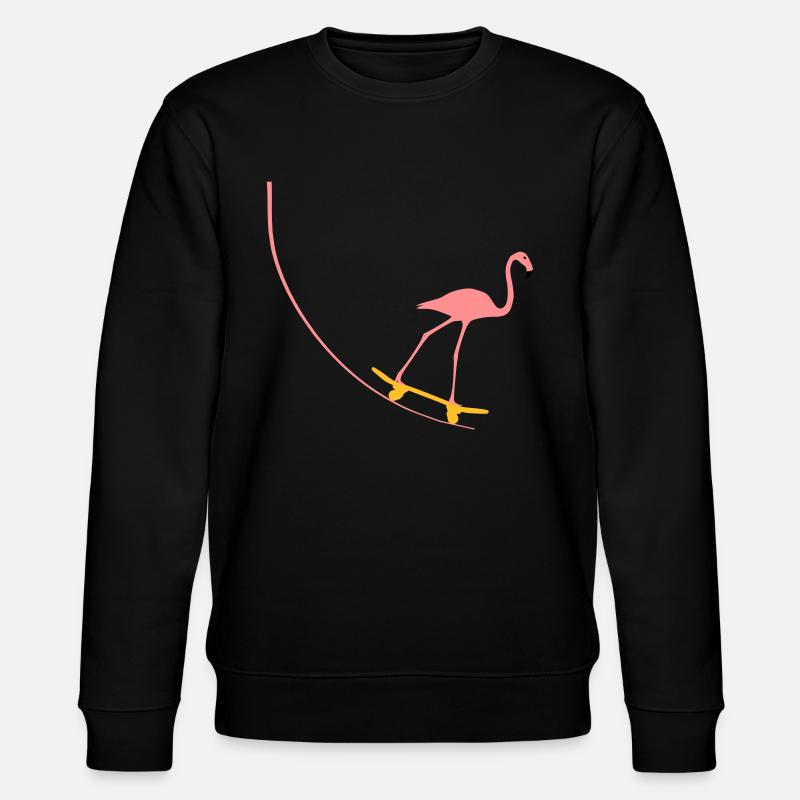 Flamingo sur planche à roulettes - Sweat bio CHANGER Stanley/Stella Unisexe - noir