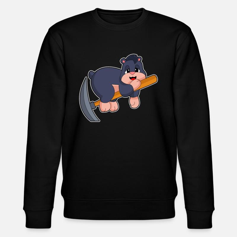 Mole Miner Pickaxe - Stanley/Stella CHANGER Unisex Organic Sweatshirt - black