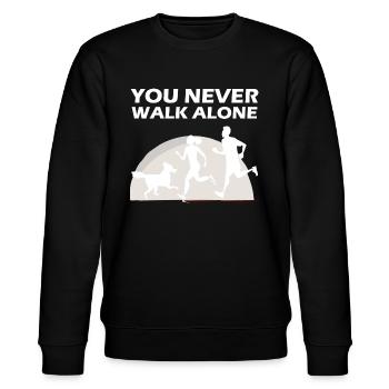 Hund Never walk alone grazy Paar Hundeliebhaber - Stanley/Stella Unisex Bio-Sweatshirt CHANGER  - Schwarz - Vorne - Nik (191cm) & Marisol (170cm)