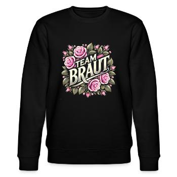 Poltern Frauen T-Shirt Polterabend Frauen Polterer - Stanley/Stella Unisex Bio-Sweatshirt CHANGER  - Schwarz - Vorne - Nik (191cm) & Marisol (170cm)