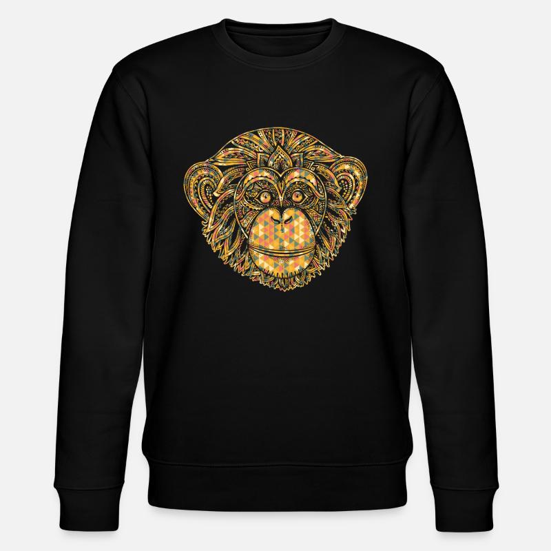 Chimpanzee Geometric - Stanley/Stella CHANGER Unisex Organic Sweatshirt - black
