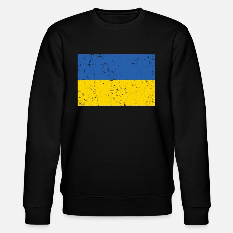 Ukraine Flagge Distressed - Stanley/Stella Unisex Bio-Sweatshirt CHANGER  - Schwarz