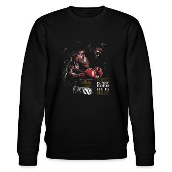 Le roi de la boxe n’est pas né, il est fait motivation de combat - Sweat bio CHANGER Stanley/Stella Unisexe - noir - Devant - Nik (191cm) & Marisol (170cm)