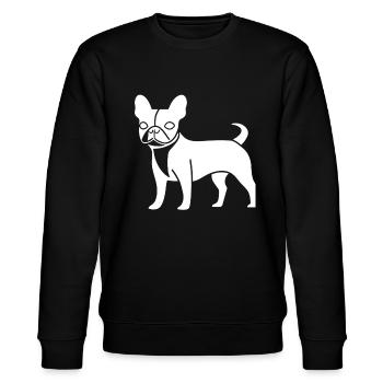 Boston terrier silhouette hund weiss - Stanley/Stella Unisex Bio-Sweatshirt CHANGER  - Schwarz - Vorne - Nik (191cm) & Marisol (170cm)