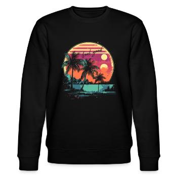 beach palmen feel good sunset - Stanley/Stella Unisex Bio-Sweatshirt CHANGER  - Schwarz - Vorne - Nik (191cm) & Marisol (170cm)