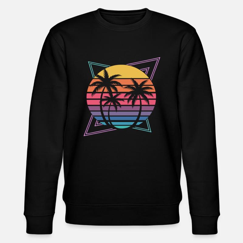 Palm Trees Sunset - Stanley/Stella CHANGER Unisex Organic Sweatshirt - black