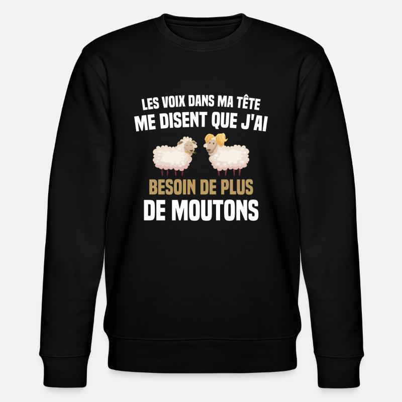 Schaf Schaf Bauer Hirte - Stanley/Stella Unisex Bio-Sweatshirt CHANGER  - Schwarz