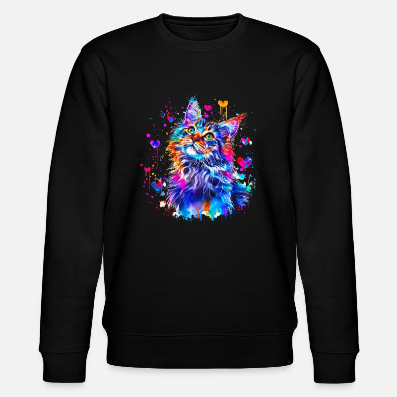 Chat , chaton, maine coon - Sweat bio CHANGER Stanley/Stella Unisexe - noir