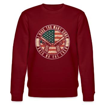 Waffe Verein - Stanley/Stella Unisex Bio-Sweatshirt CHANGER  - Burgunderrot - Vorne - Nik (191cm) & Marisol (170cm)
