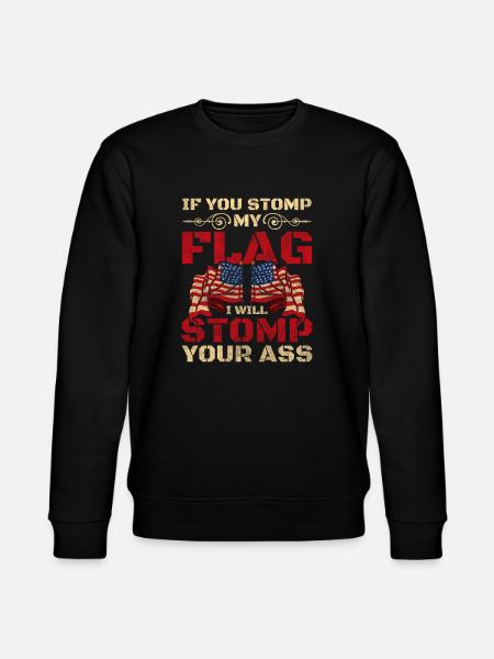United States Flag Eagle - Stanley/Stella CHANGER Unisex Organic Sweatshirt - black